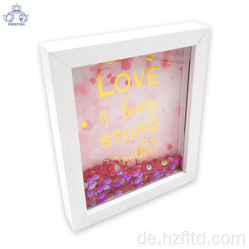 Shadow Box Bilderrahmen mit Pailletten